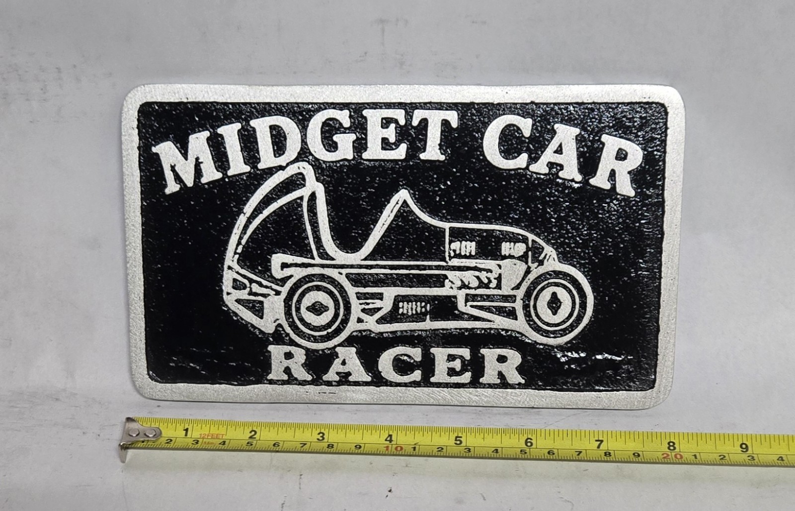 Midget Car Racer  Cast Aluminum Car Club Plaque