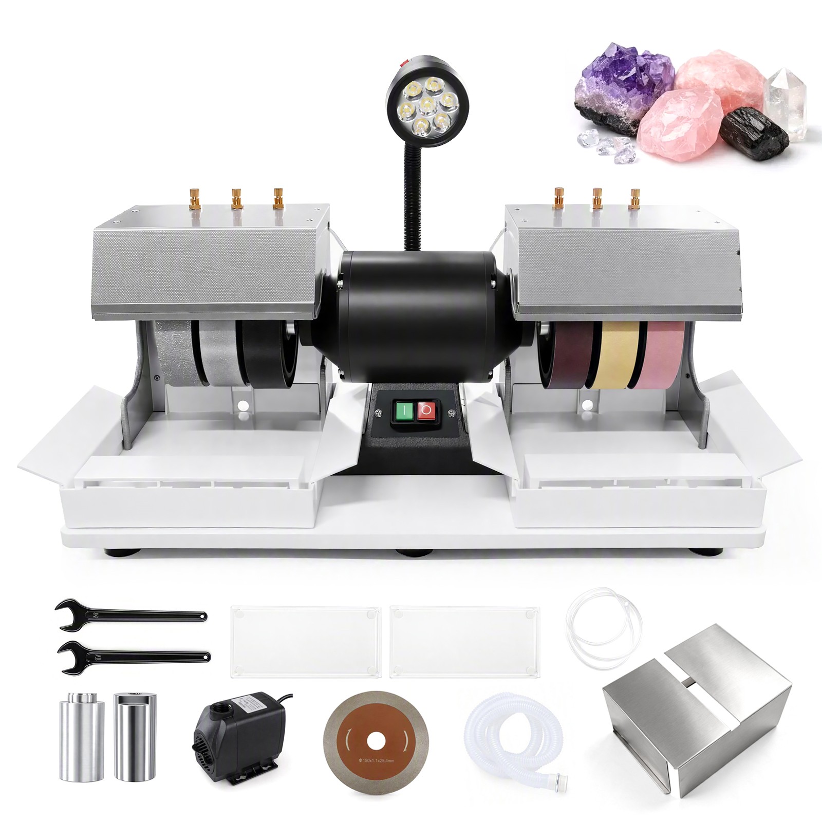 6in Cabbing Machine Lapidary Rock Grinder Polisher Gem Faceting Machine