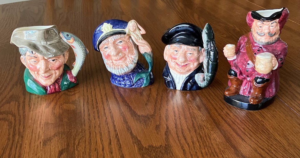 Royal Doulton Toby Mugs lot of 4 (Poacher, Old Salt, Lobster Man, Falstaff) Royal Doulton Toby Mugs lot of 4 (Poacher, Old Salt, Lobster Man, Falstaff)