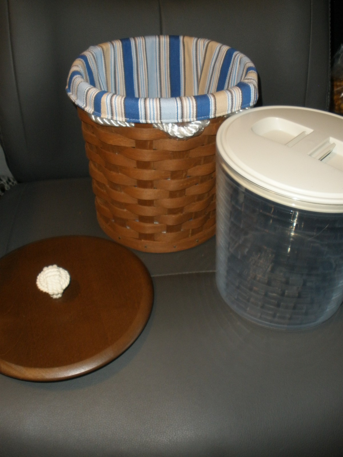 RARE Longaberger 2009 Large Pail Basket/Ice Bucket Set 8.5