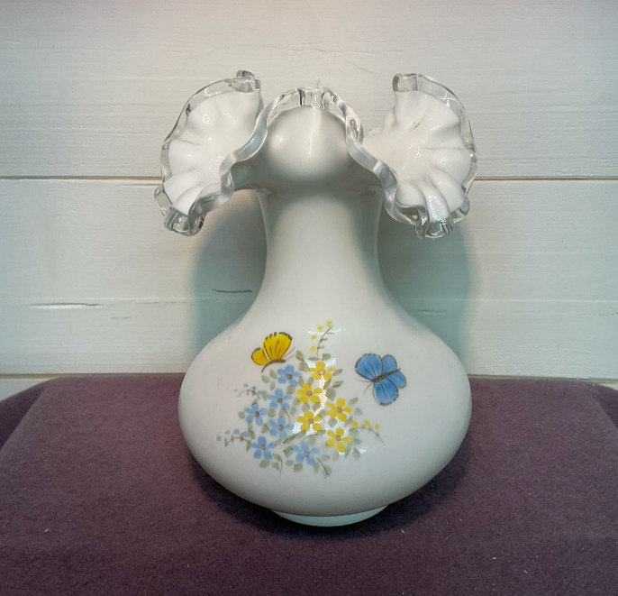 Fenton - Silver Crest Ruffle Edge Vase - \