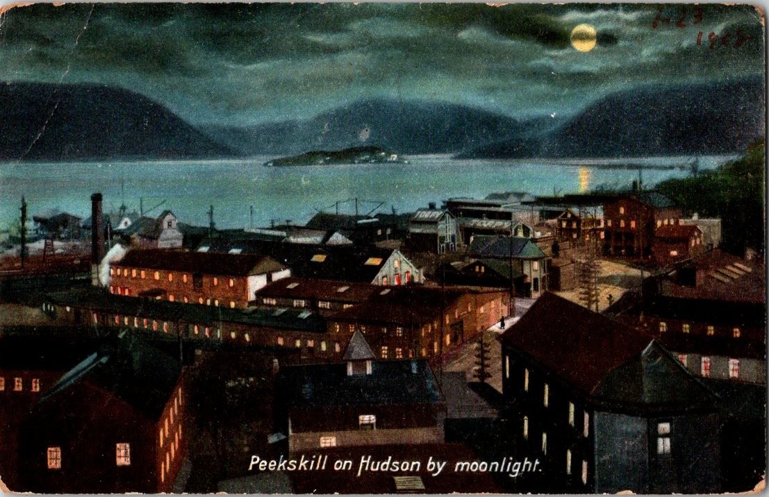 Vintage Peekskill on Hudson Moonlight Postcard 1908 Newburgh NY