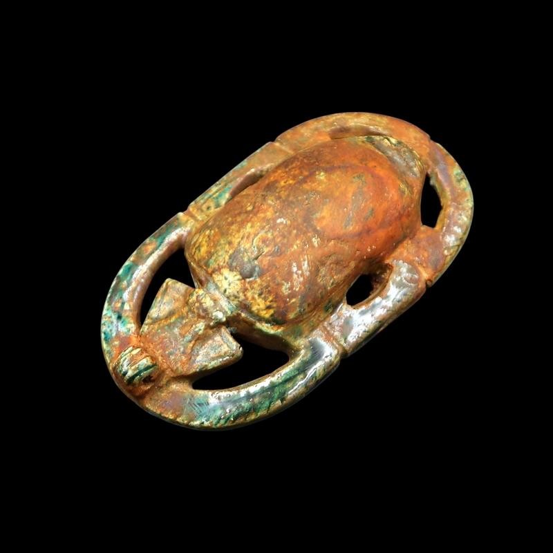 Unique Old Antique Stone Scarab (Kheper) Beetle Amulet Figurine,Ancient Egyptian