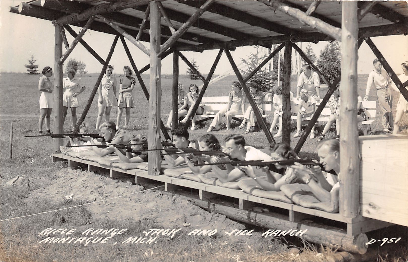 J38/ Montague Michigan RPPC Postcard c1940s Jack and Jill Ranch Rifles 3