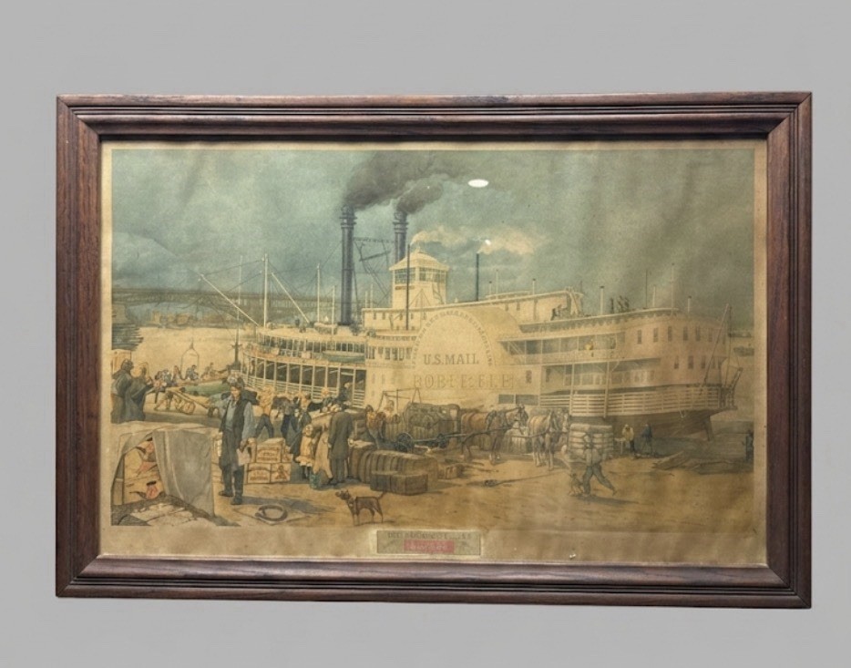 Vintage Budweiser Beer Print Robert E Lee Steamboat Framed Anheuser Busch 