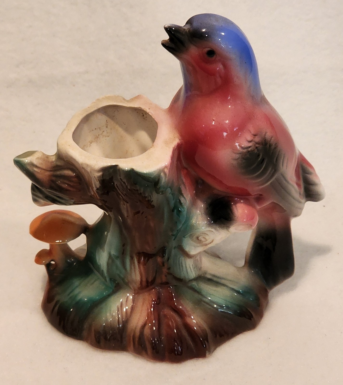 Maddux of California 509 Ceramic Bird Planter Vase Vintage Mushrooms 5.5\ Maddux of California 509 Ceramic Bird Planter Vase Vintage Mushrooms 5.5\