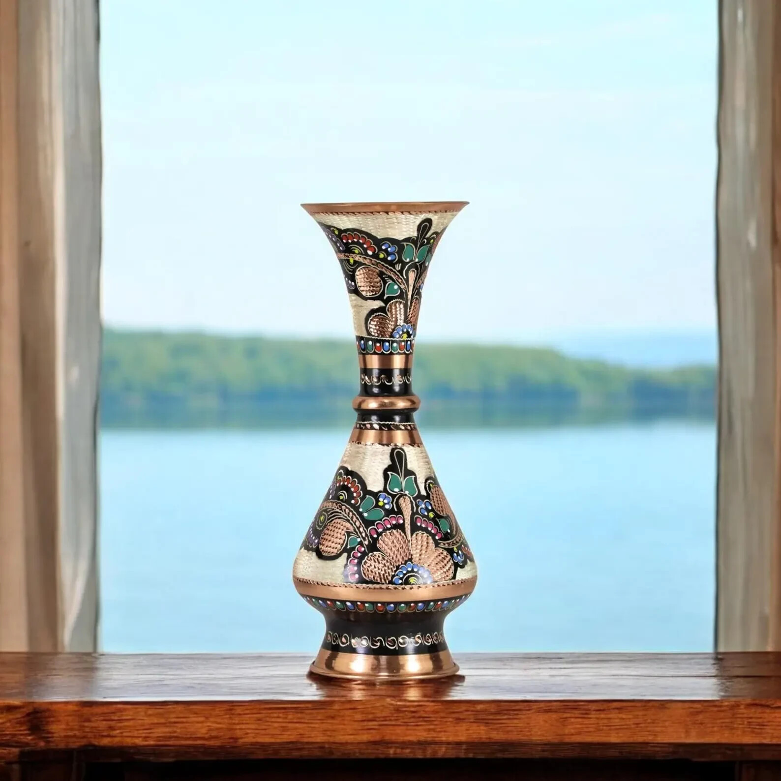 Handmade Engraved Copper Vase, Copper Decorative Vase - Artisan Craftsmanship