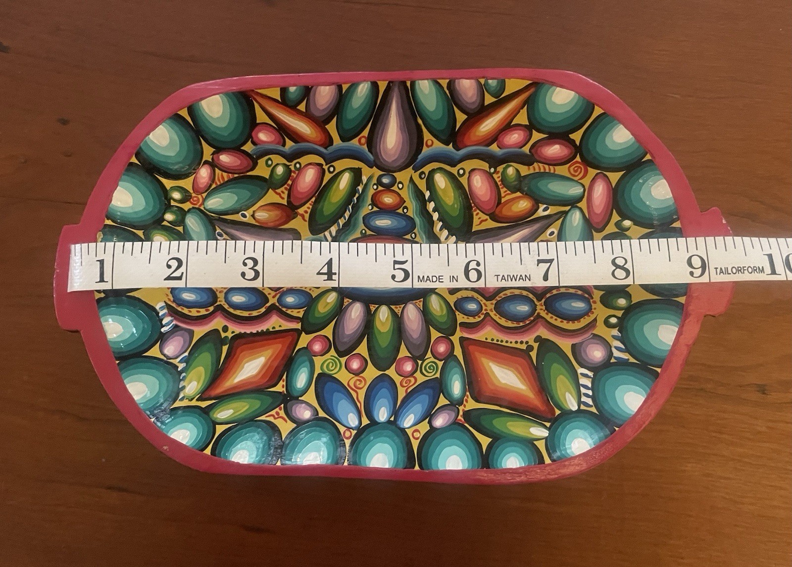 Ecuadorian Wooden Dish Hand Painted Made In Ecuador Hand Painted