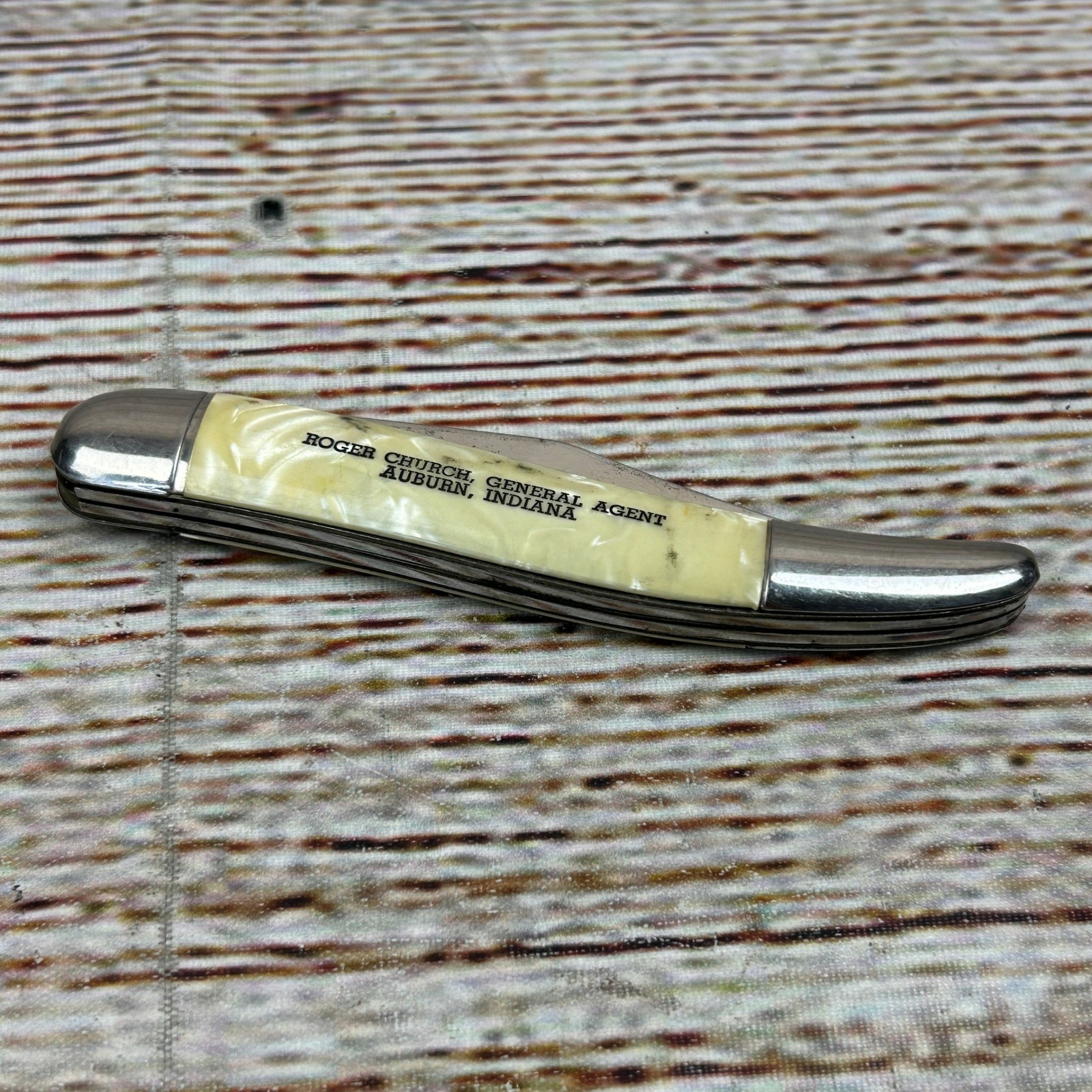 Vintage Roger Church Midwestern United Life Insurance Advertising Pocket Knife