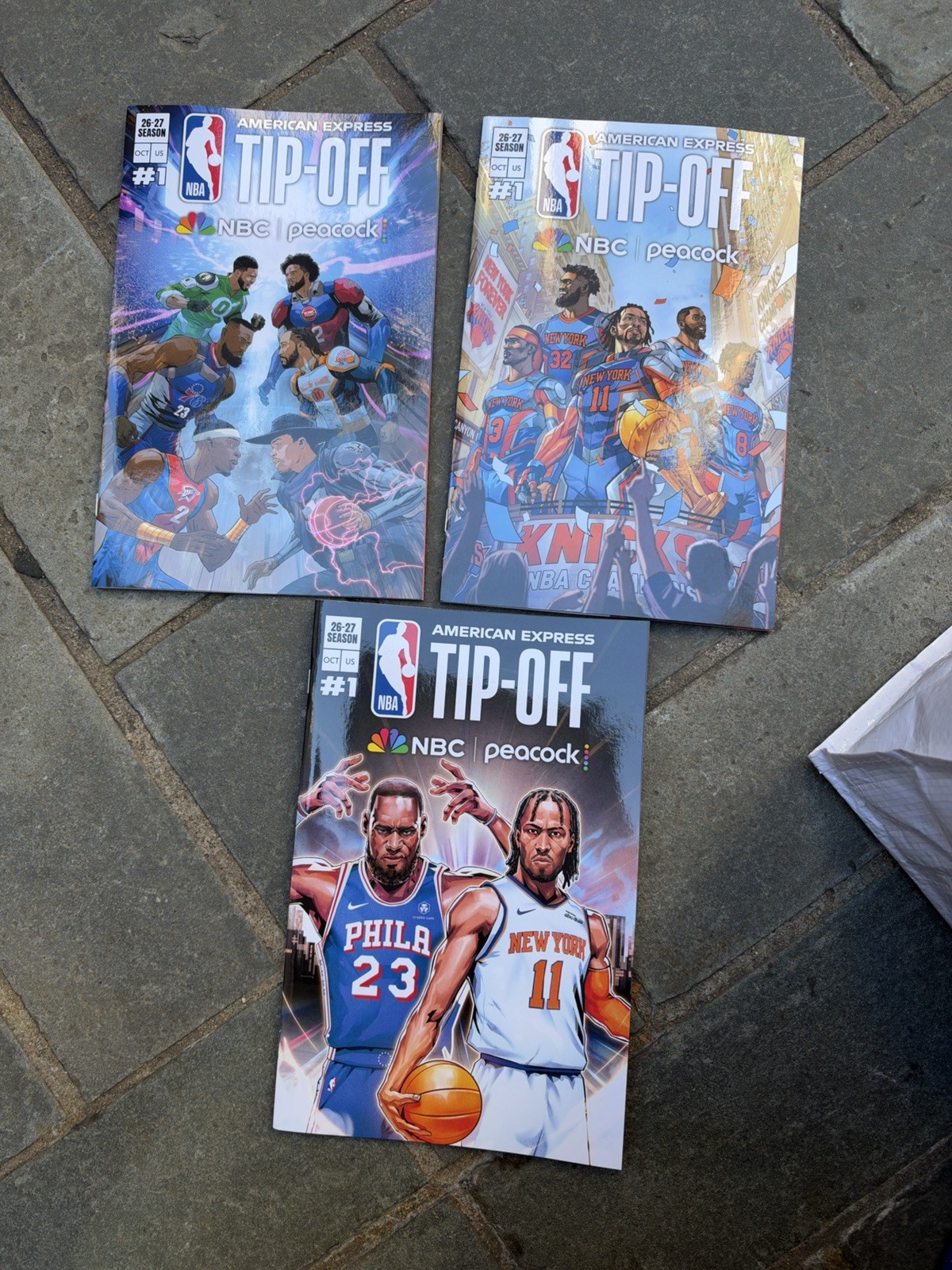 Lot Of 3 Alt Covers- NYCC 26-27 NBA Tip Off NBC Peacock Comic NY Knicks Lebron