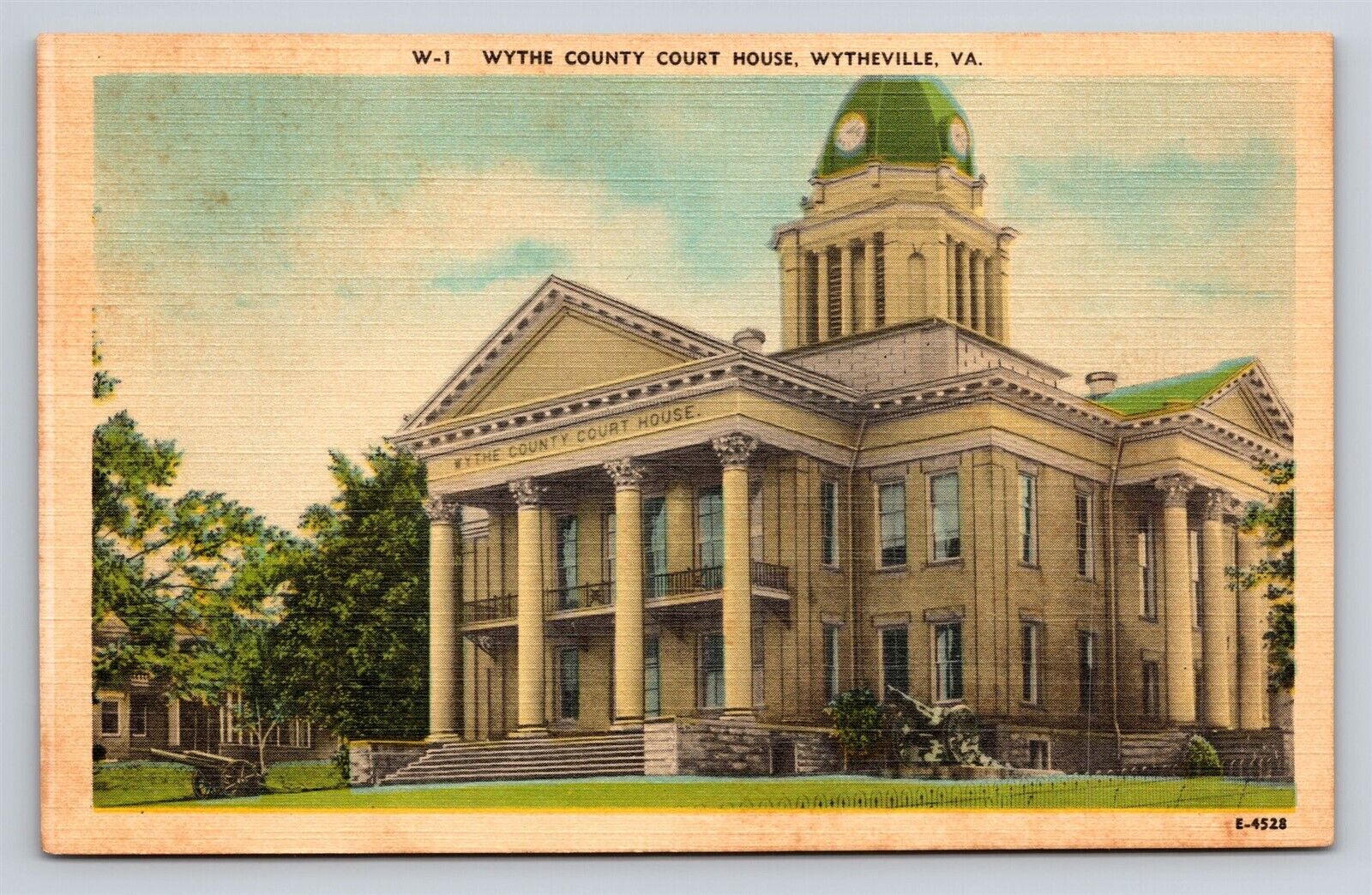 Wytheville VA Virginia Wythe County Court House Vintage Postcard 