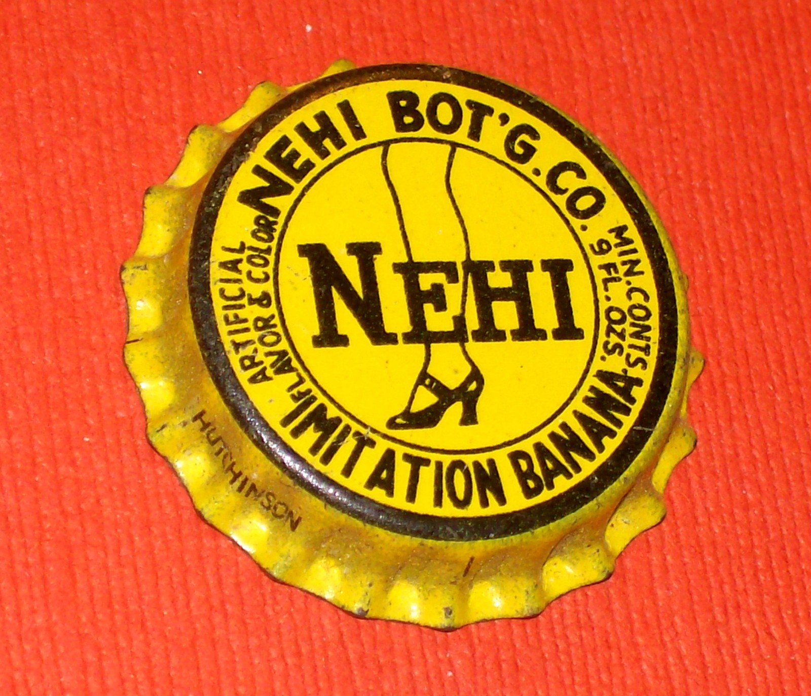 VINTAGE RARE NEHI Imitation BANANA Soda Pop Uncrimped Cork Lined Bottle Cap VINTAGE RARE NEHI Imitation BANANA Soda Pop Uncrimped Cork Lined Bottle Cap