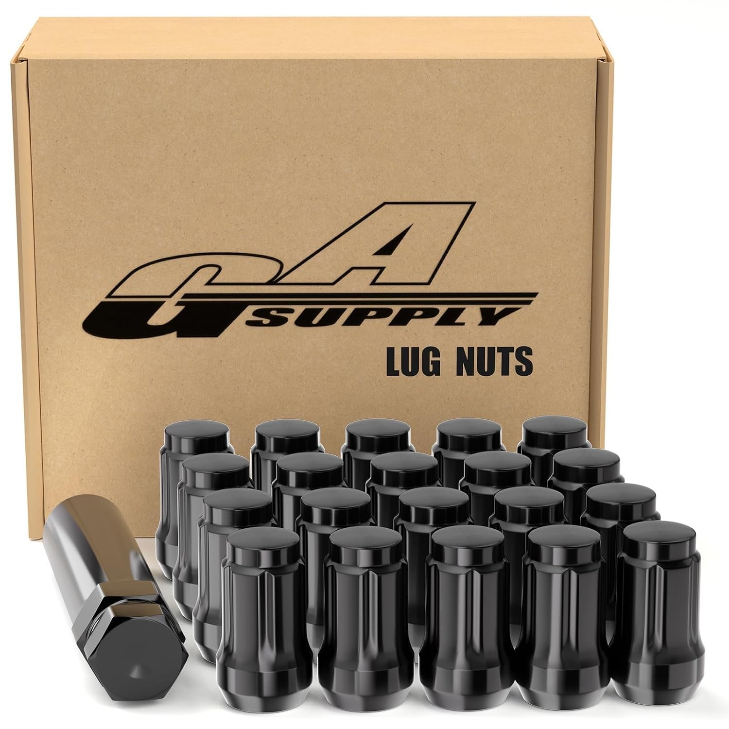 GAsupply 12x1.5 Black Lug Nuts, 1.38\