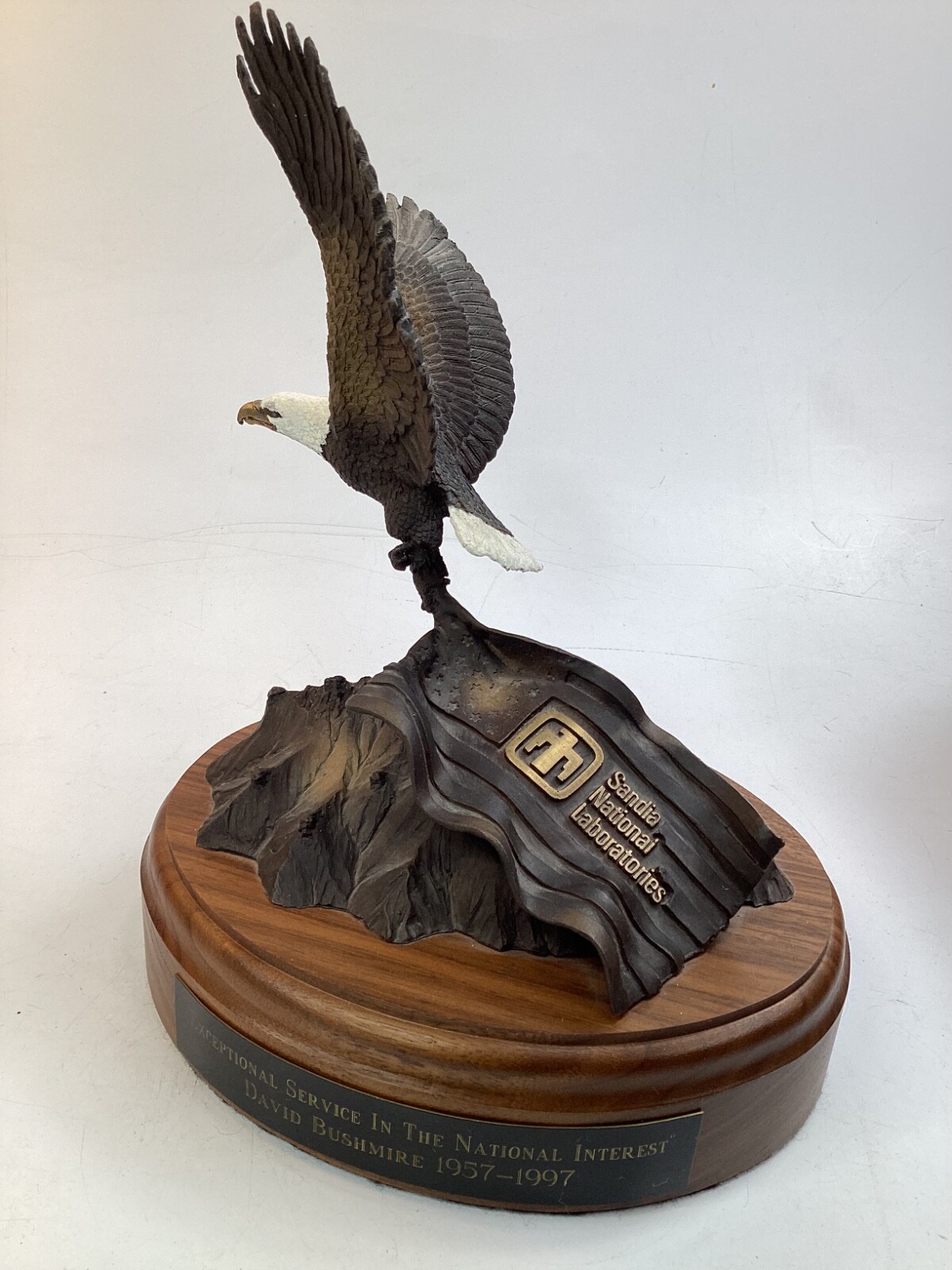 WW2 A-Bomb Oppenheimer Sandia Lab bronze Eagle statue signed (A1)