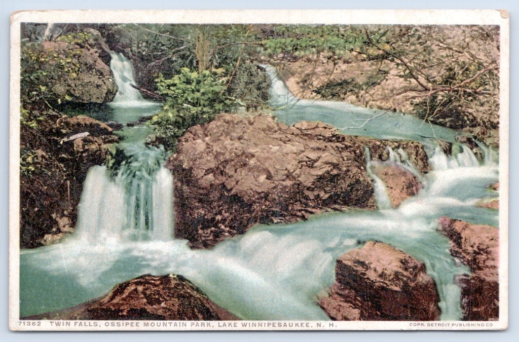 Center Harbor New Hampshire Twin Falls Ossipee Mountain Park 1914 Postcard