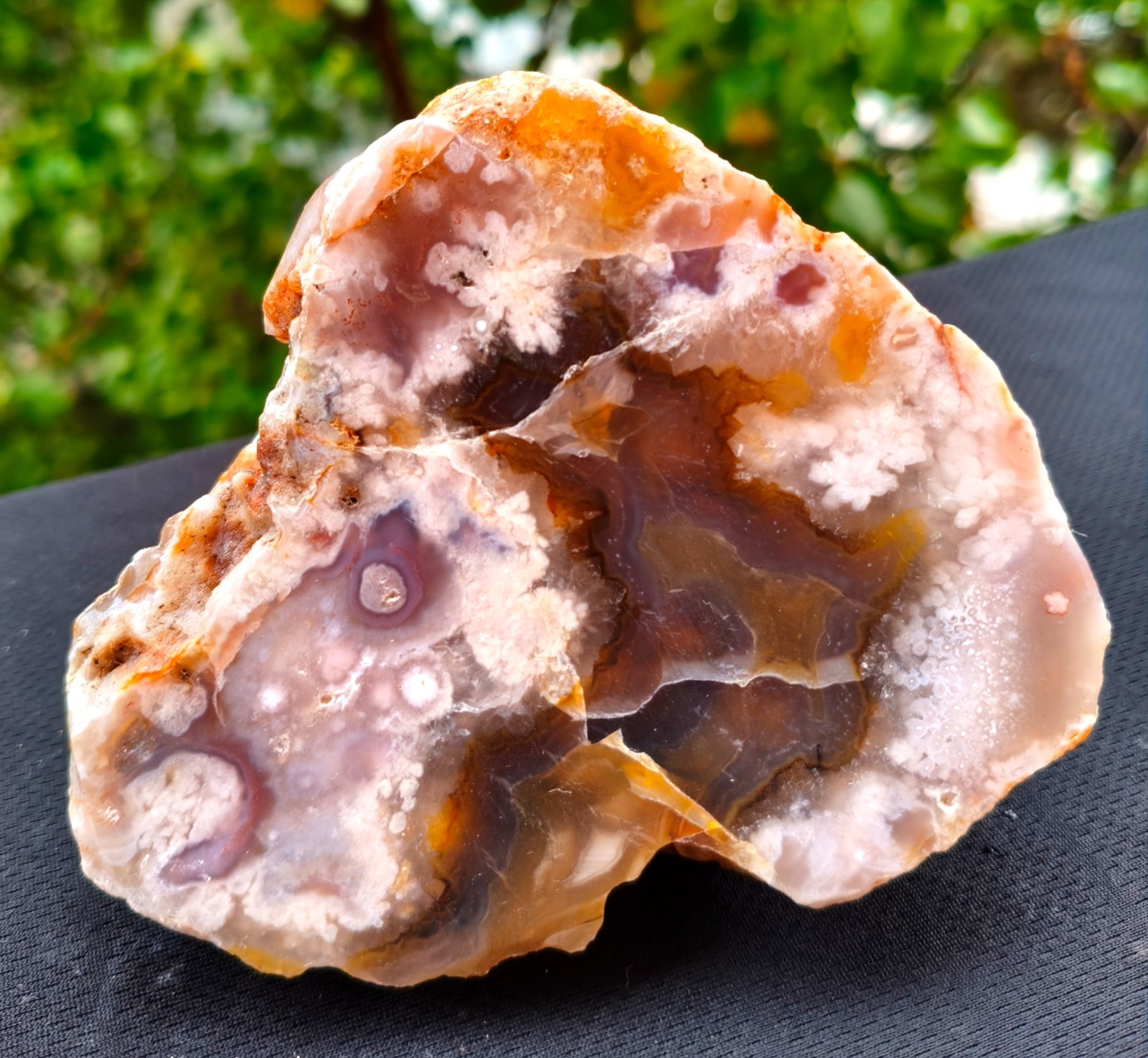 1 Lb 9.41 Oz Mirror Polished Beautiful Pink Plume Agate Uv Reactive