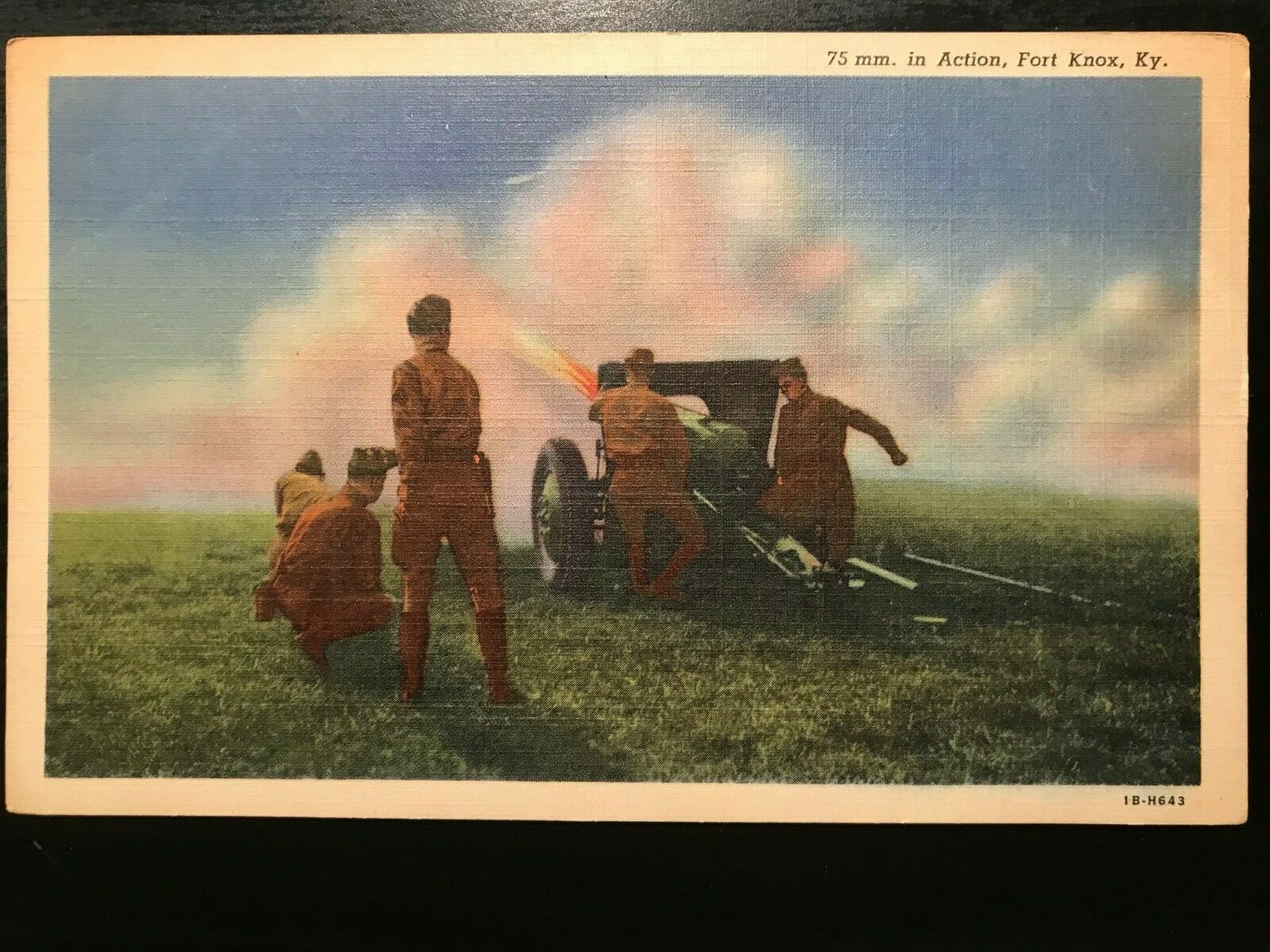 Vintage Postcard 19941 75mm in Action, Fort Knox, Kentucky (KY)