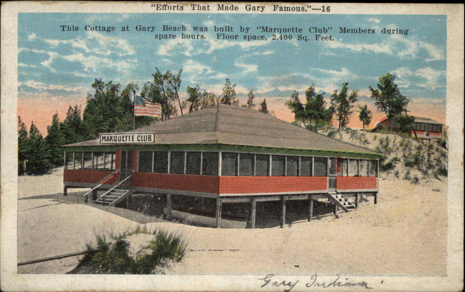 Gary Indiana IN Efforts That Made Gary Famous No. 16 Marquette Club Vintage PC