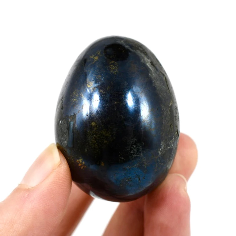 1.9in 132g RARE Covellite Crystal Egg, Peru