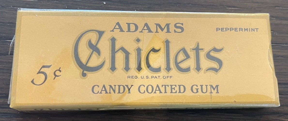 Vintage 1931 ADAMS PEPPERMINT CHICLETS Chewing Gum  Cello Sealed  NOS  Near Mint