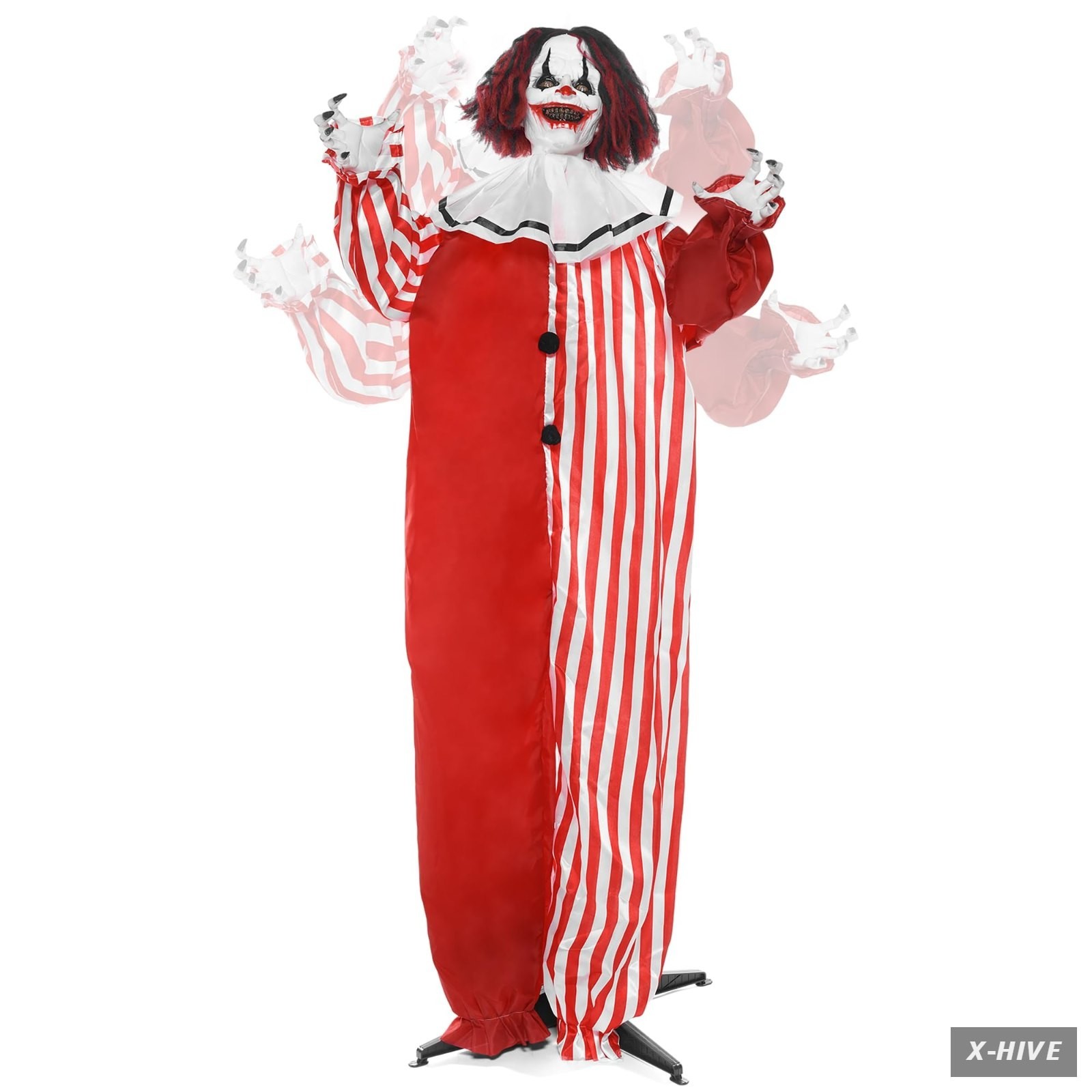 5.5 FT. ANIMATED SCARY CLOWN CLEARANCE ANIMATRONICS HALLOWEEN DECORATIONS