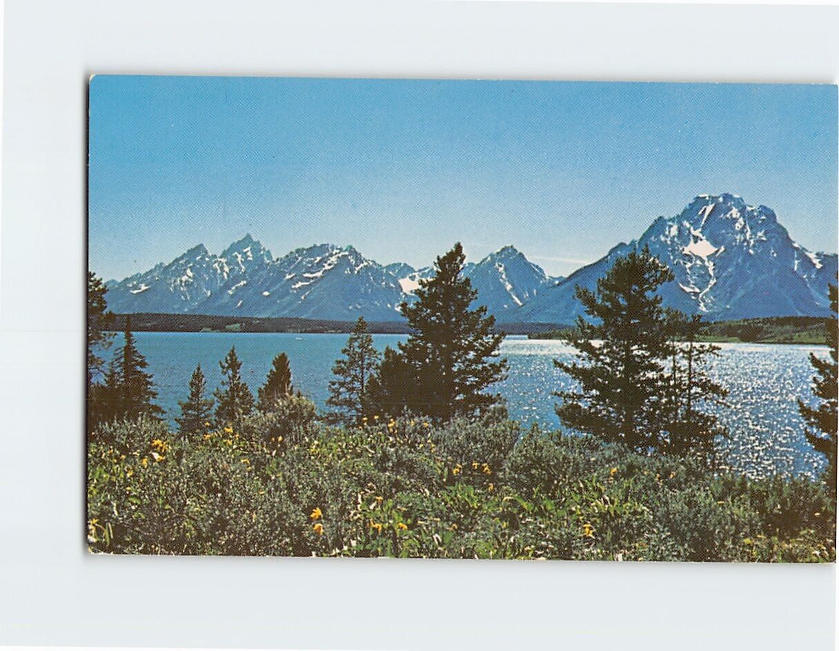 Postcard Teton Range The Alps of America Grand Teton National Park Wyoming USA