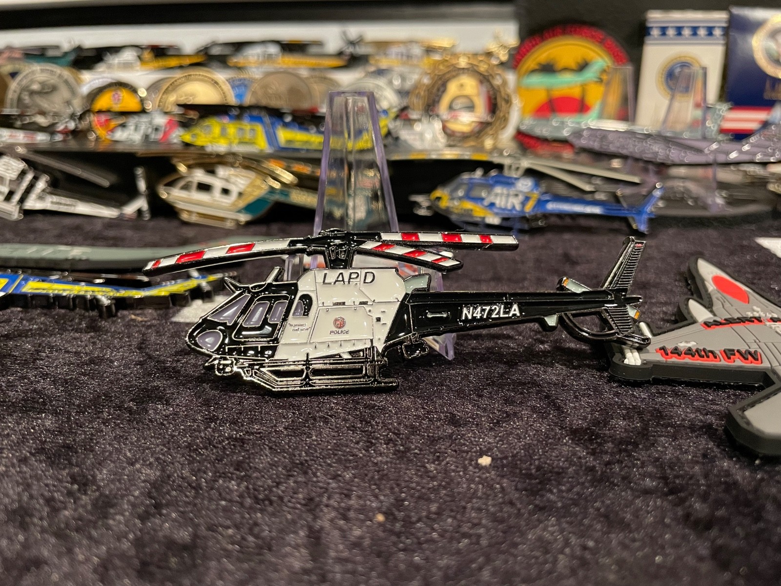 LAPD Air Support division helicopter challenge coin double sided 4 inches wide