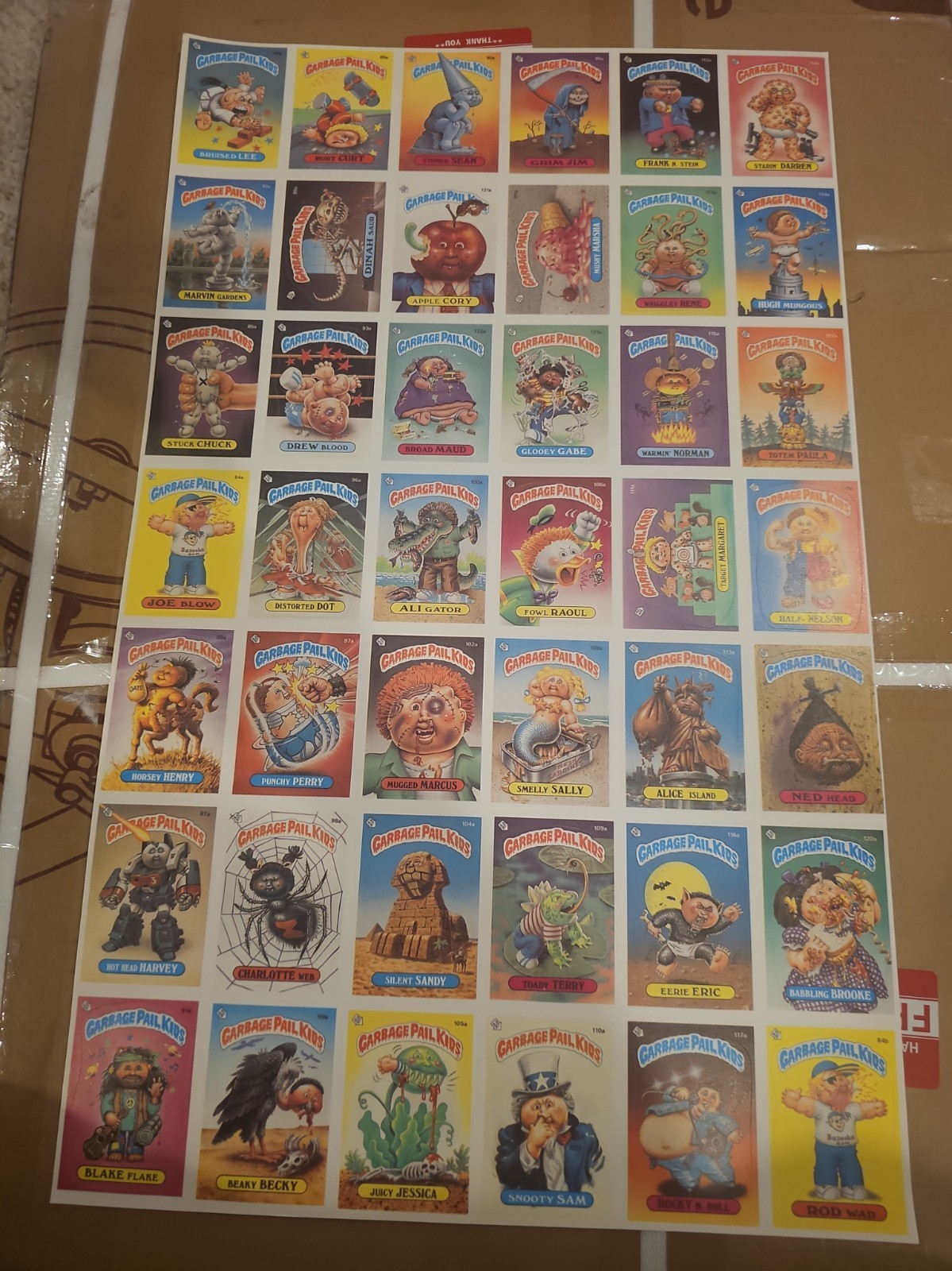 GPK 1986 Original Series 3 Uncut Sheet OS3 Garbage Pail Kids VTG. Very Good Cond GPK 1986 Original Series 3 Uncut Sheet OS3 Garbage Pail Kids VTG. Very Good Cond