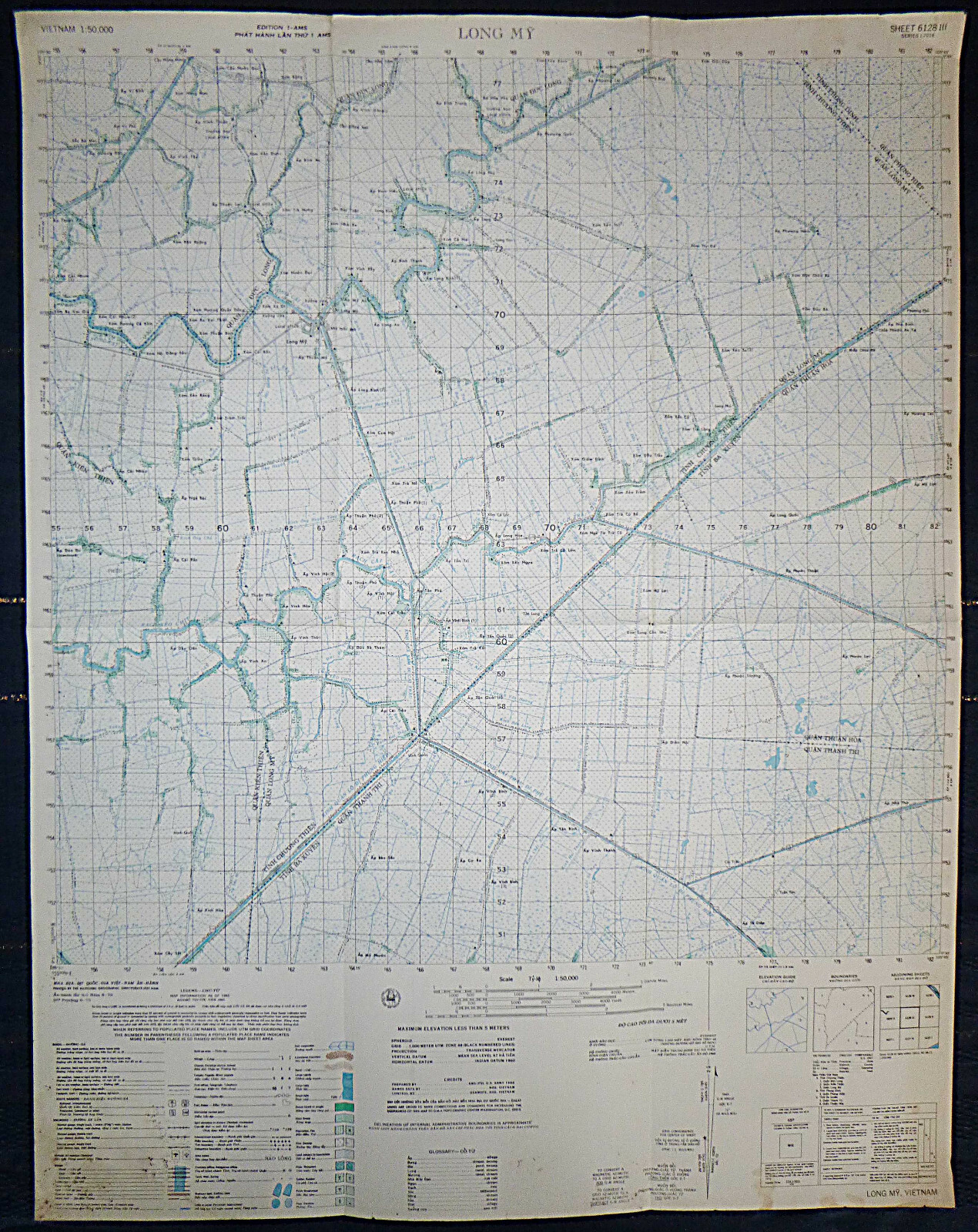 June 1973 - 6128 iii - MAP - LONG MY - CHUONG THIEN - PHONG DINH - Vietnam War