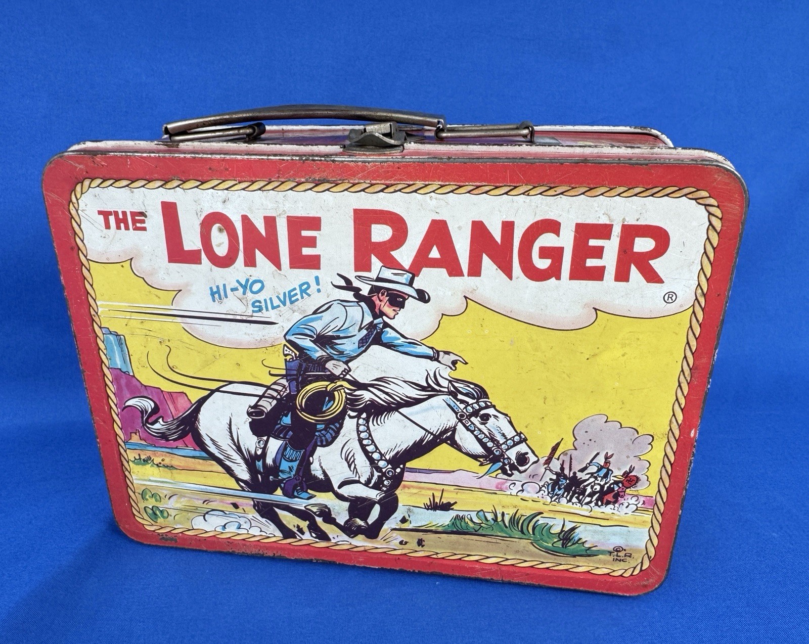 Lone Ranger 1954 ADCO Liberty Metal Lunch Box Tonto Silver Original Western