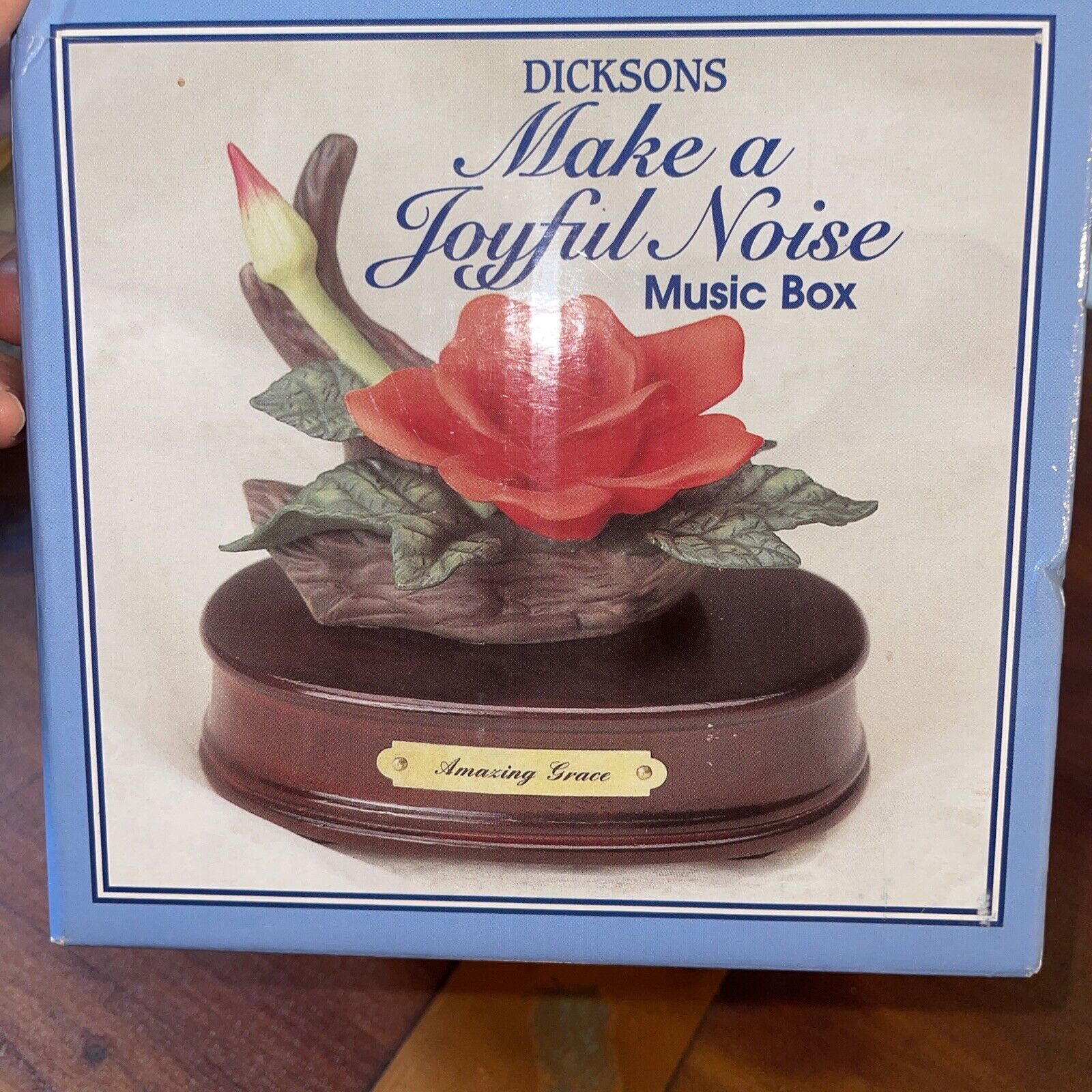 Dicksons Make A Joyful Noise Music Box Amazing Grace, Roses, Floral