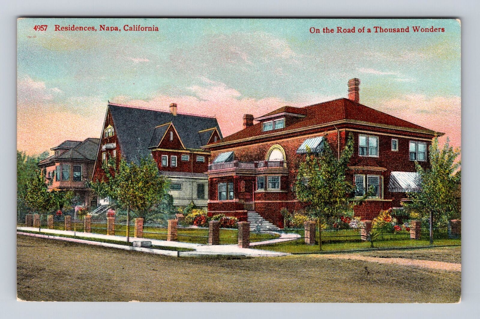 Napa CA-California, Residences, Antique, Vintage Postcard