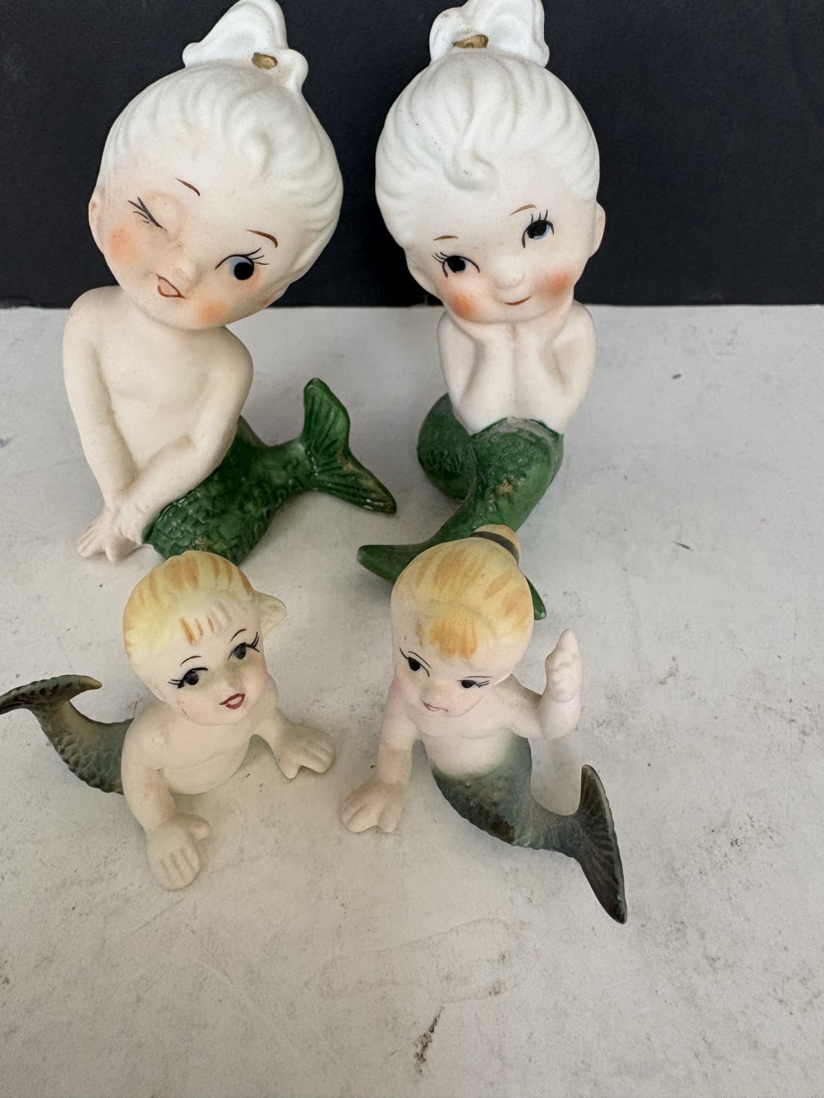 VTG Bradley Kenmar Mermaid S & P Shakers -Japan Florida w 2 smaller matching VTG Bradley Kenmar Mermaid S & P Shakers -Japan Florida w 2 smaller matching