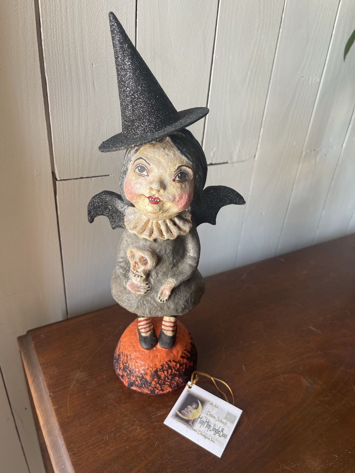 Bethany Lowe Debra Schoch Halloween Hop Hop Jingle Boo Bat Witch Figure 11.5”