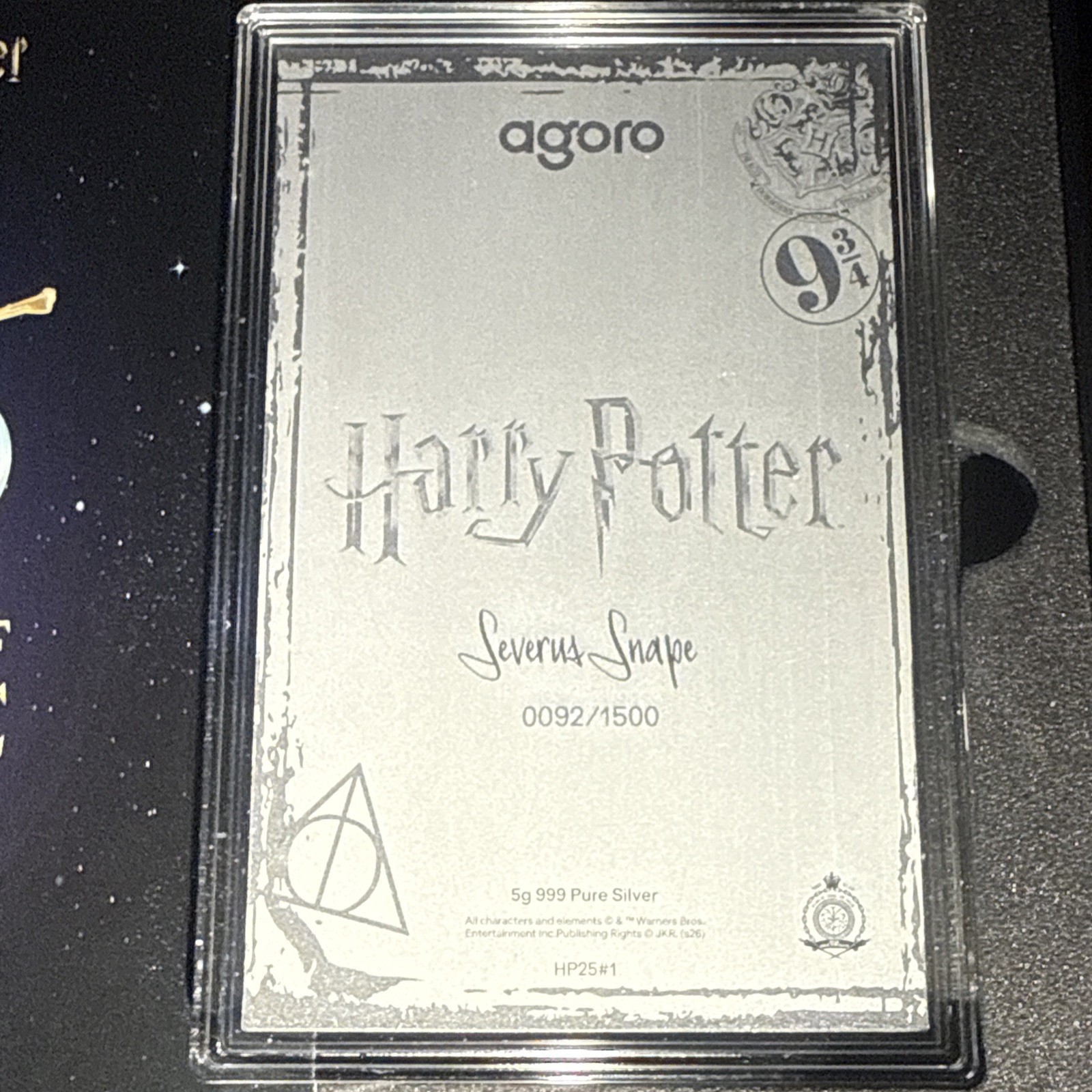 AGORO Harry Potter 5g 999 PURE SILVER Engraved Foil Blind Box Limited Edition AGORO Harry Potter 5g 999 PURE SILVER Engraved Foil Blind Box Limited Edition