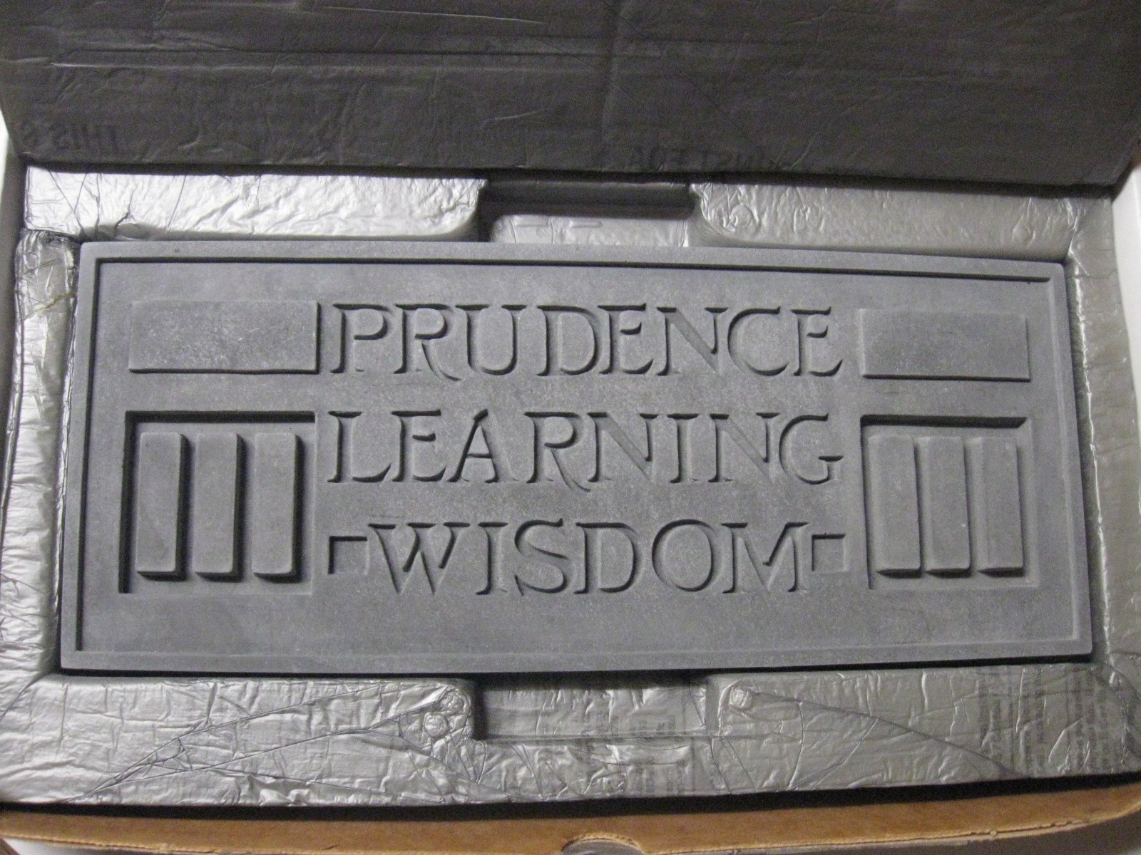 FRANK LLOYD WRIGHT PRUDENCE LEARNING WISDOM PLAQUE GNFLWPF