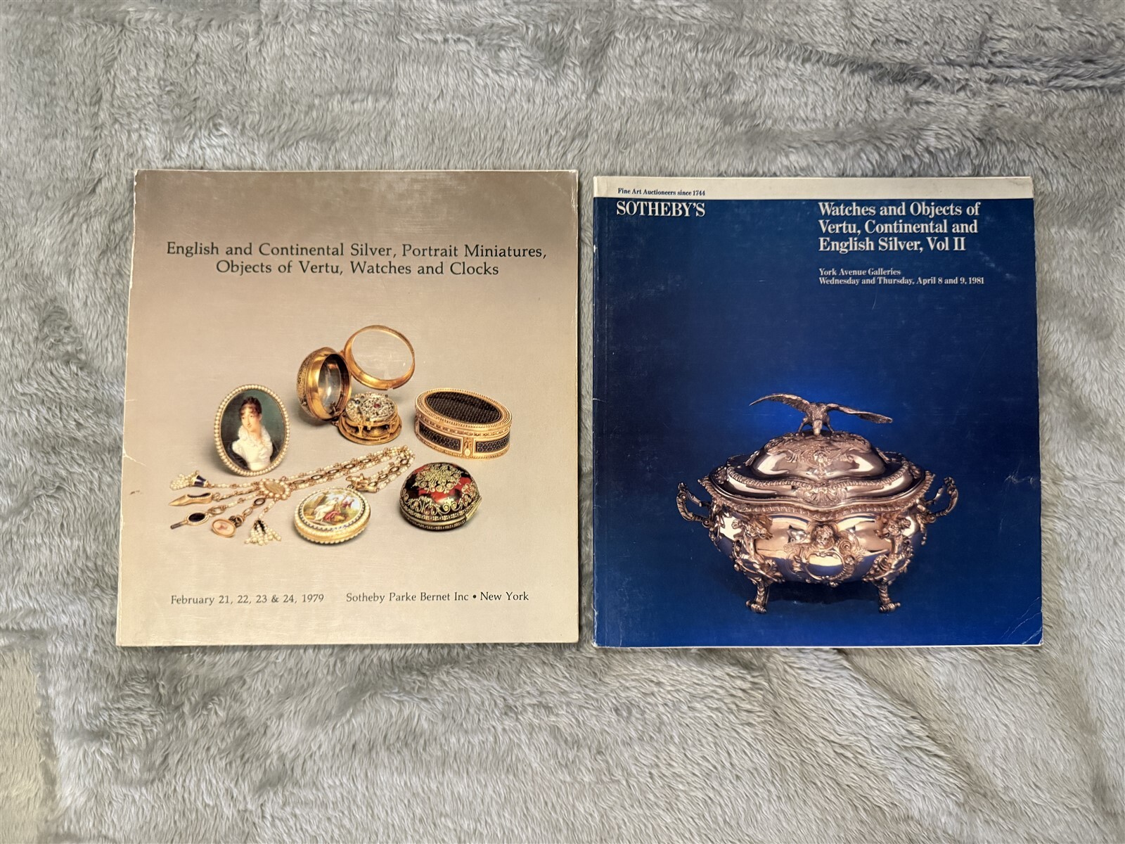 SOTHEBY\'S AUCTION CATALOG LOT OF 2 - 1979 1981 WATCHES SILVER CLOCKS MINIATURES