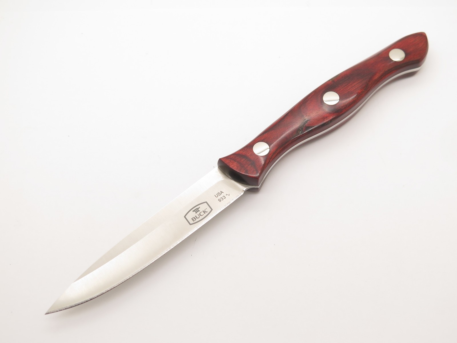 2025 Buck 933 USA Rosewood Handle 420HC Fixed 4\