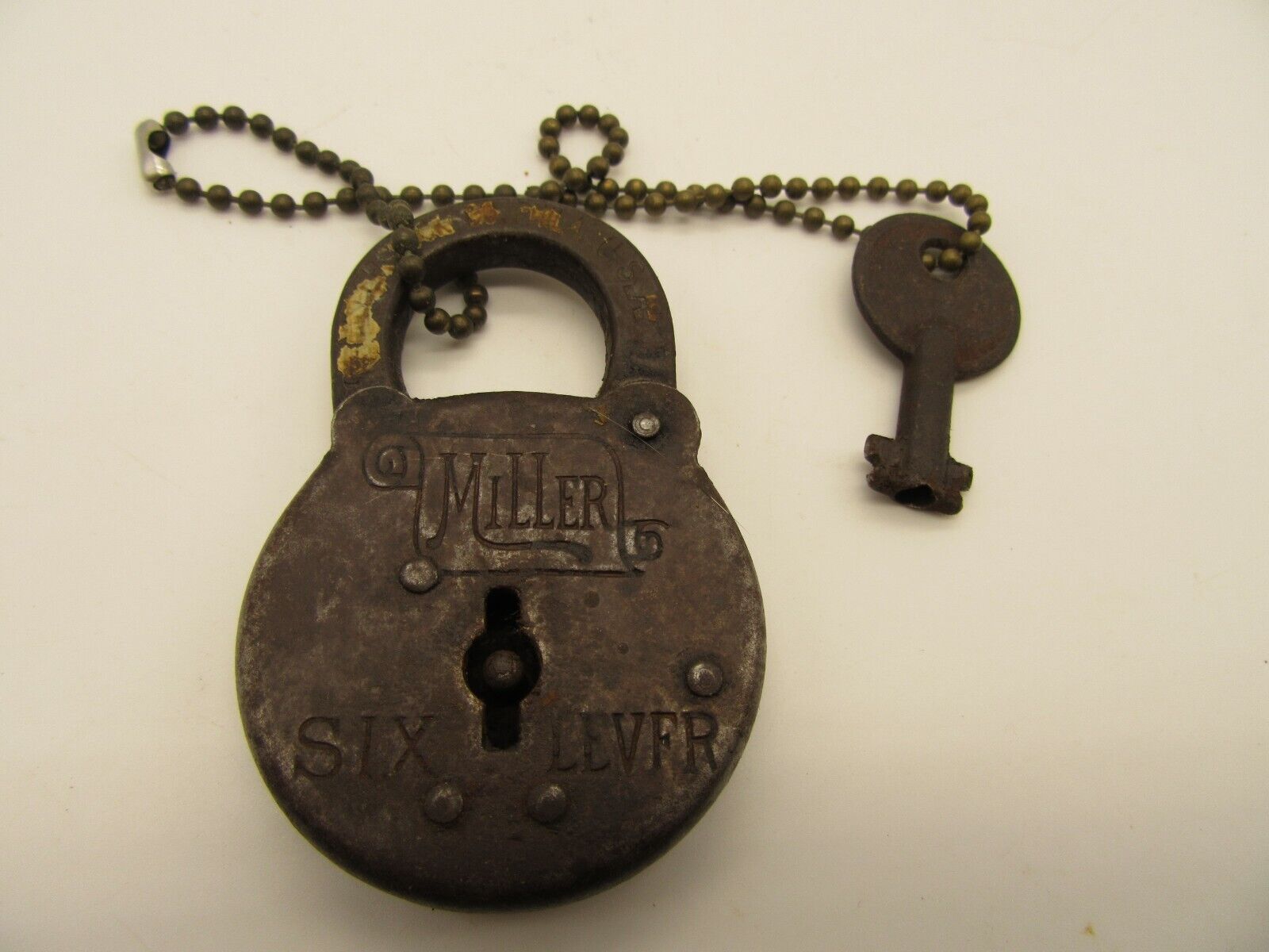 Vintage Miller Six Lever Lock With Key ''Working''