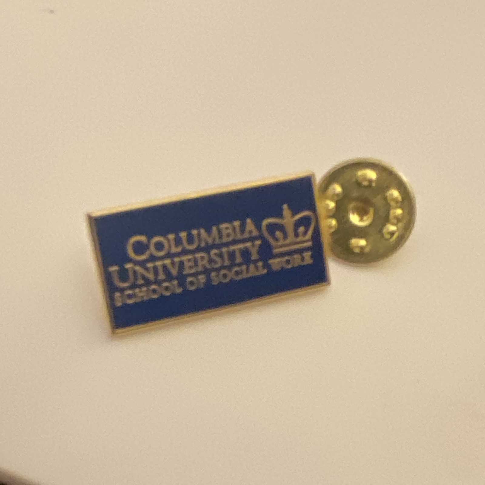Columbia University School of Social Work Blue Lapel Pin Original