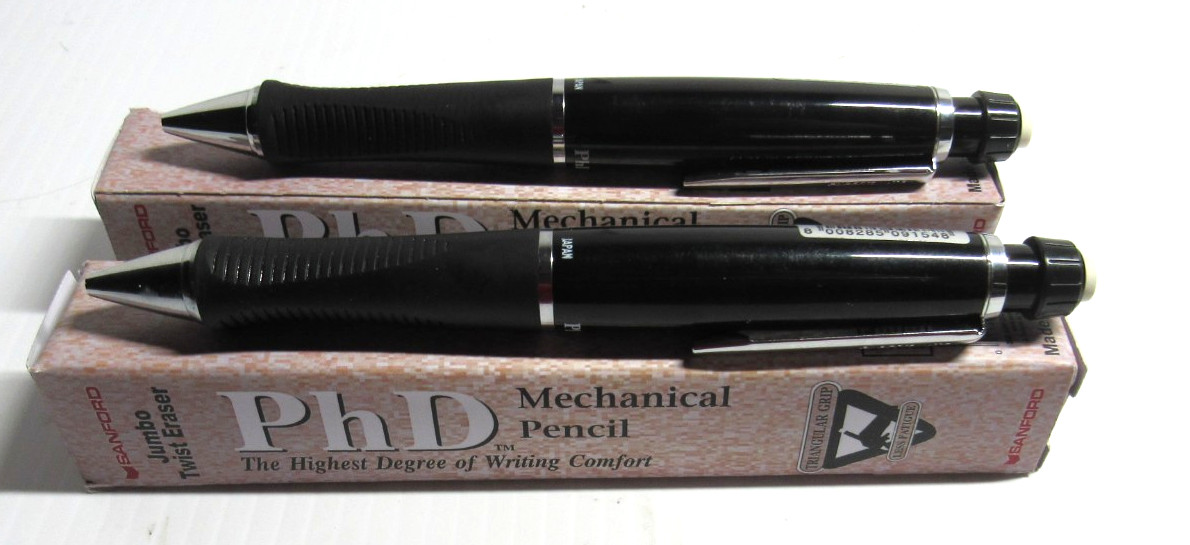 SET OF 2 Sanford/Paper Mate PhD Mechanical Pencils .5+.7MM, BLACK-JAPAN+GIFT BOX