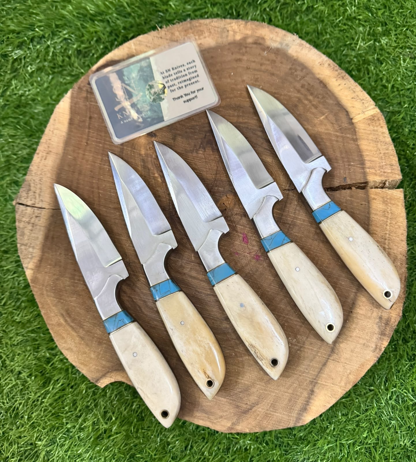 Lot of 5pcs-Custom Handmade D2 Tool Steel Hunting Skinner Knives with Sheath