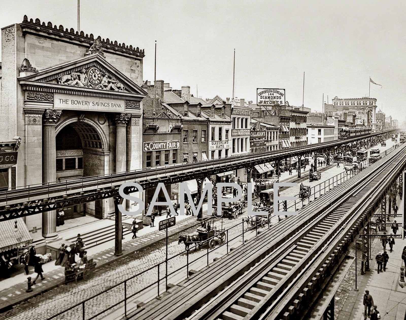 1900 NEW YORK Third Avenue Elevated Line PHOTO (158-V)