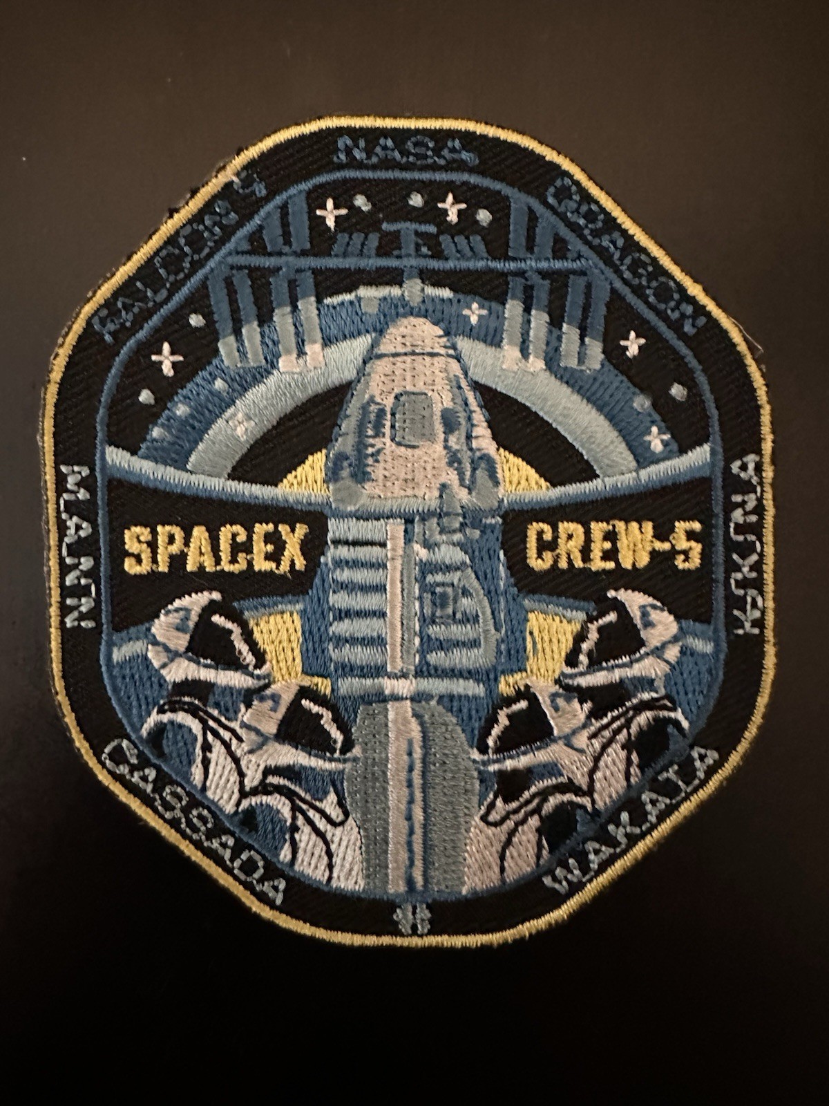 OrIginal SPACEX  CREW 5 ISS MISSION - SPC  CREW DRAGON- SPACE PATCH NASA