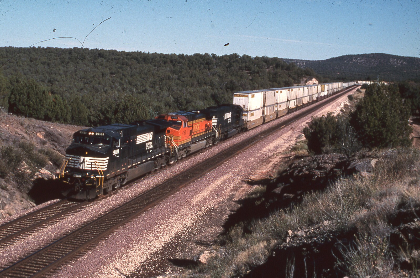 Duplicate  Train Slide Norfolk Southern C44-9W #9181 10/2003 East Crookton AZ