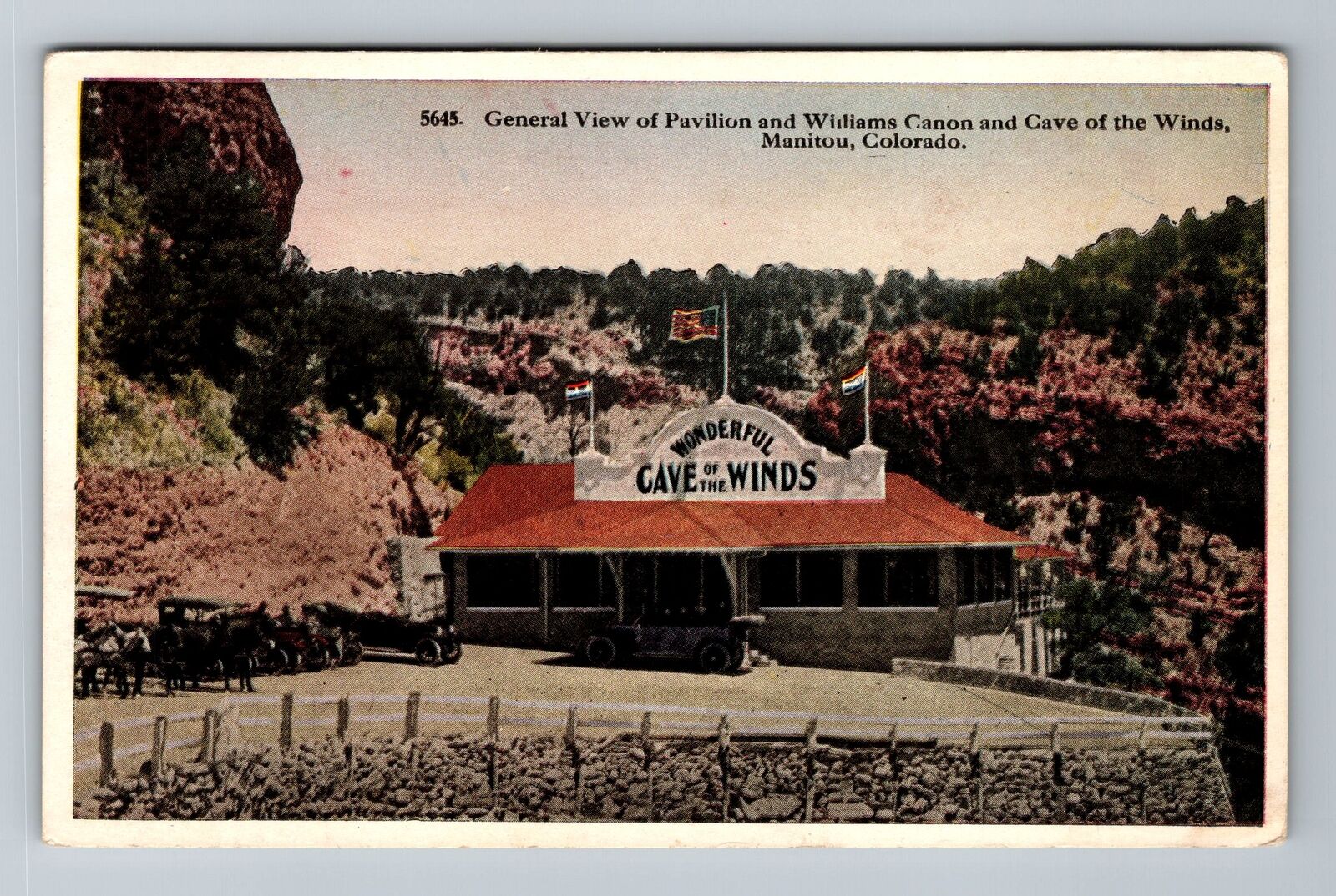 Manitou CO-Colorado, Pavilion, Williams Canon, Cave Winds Vintage Postcard