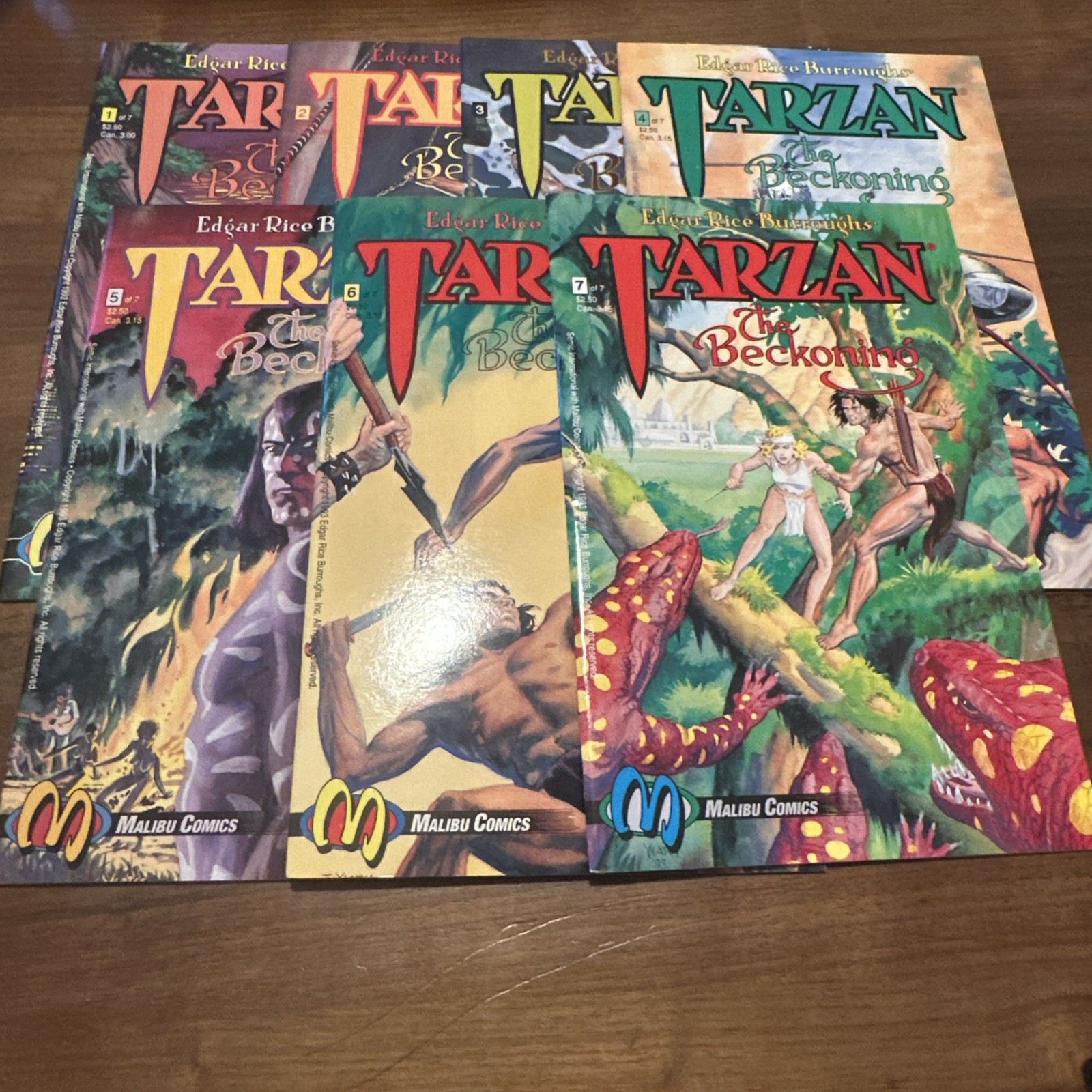 Malibu Comics Tarzan #1-7 The Beckoning 1992 Edgar Rice Burroughs NEAR MINT