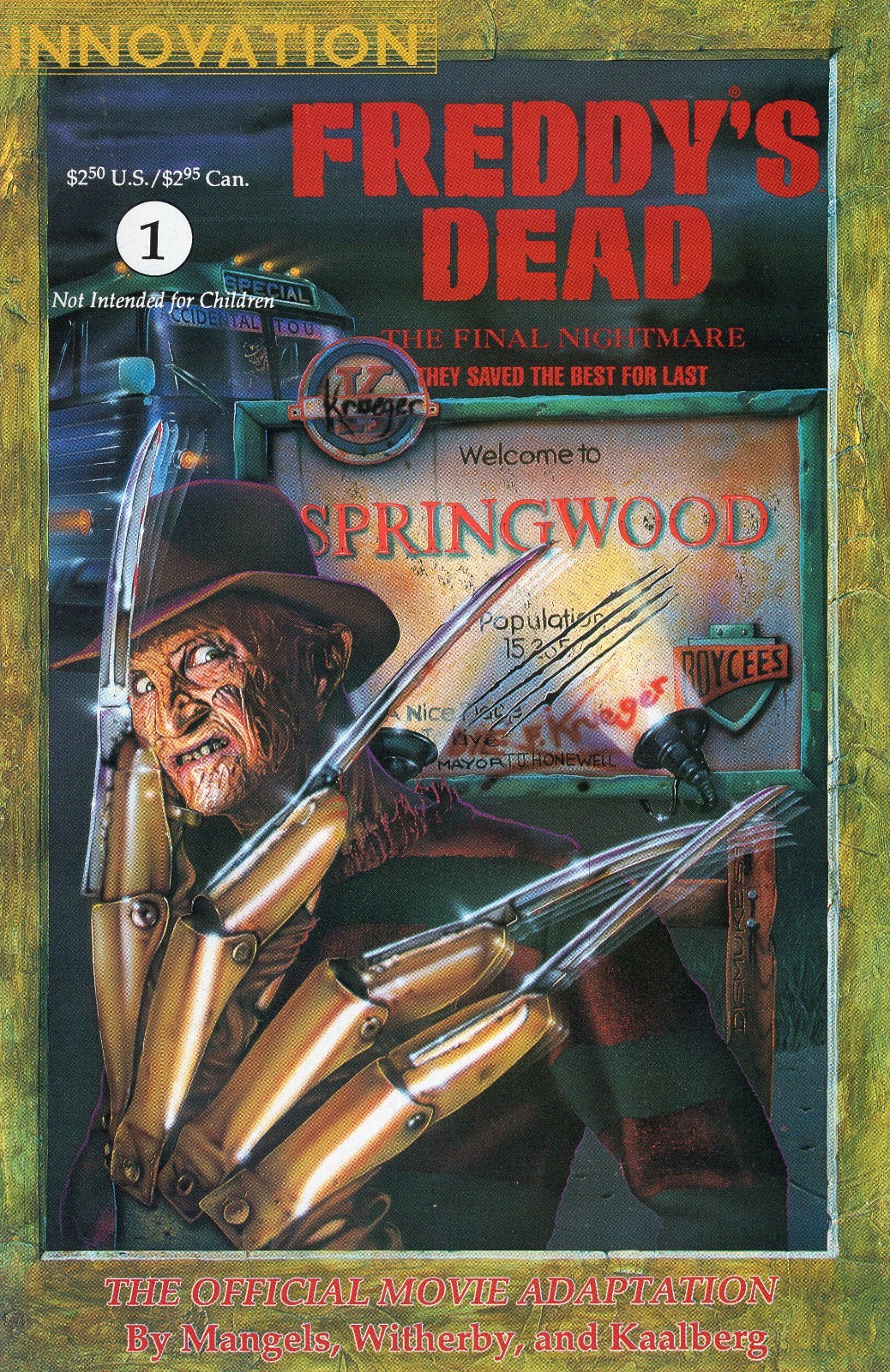 Freddy\'s Dead Final Nightmare #1 Innovation 1991 VF