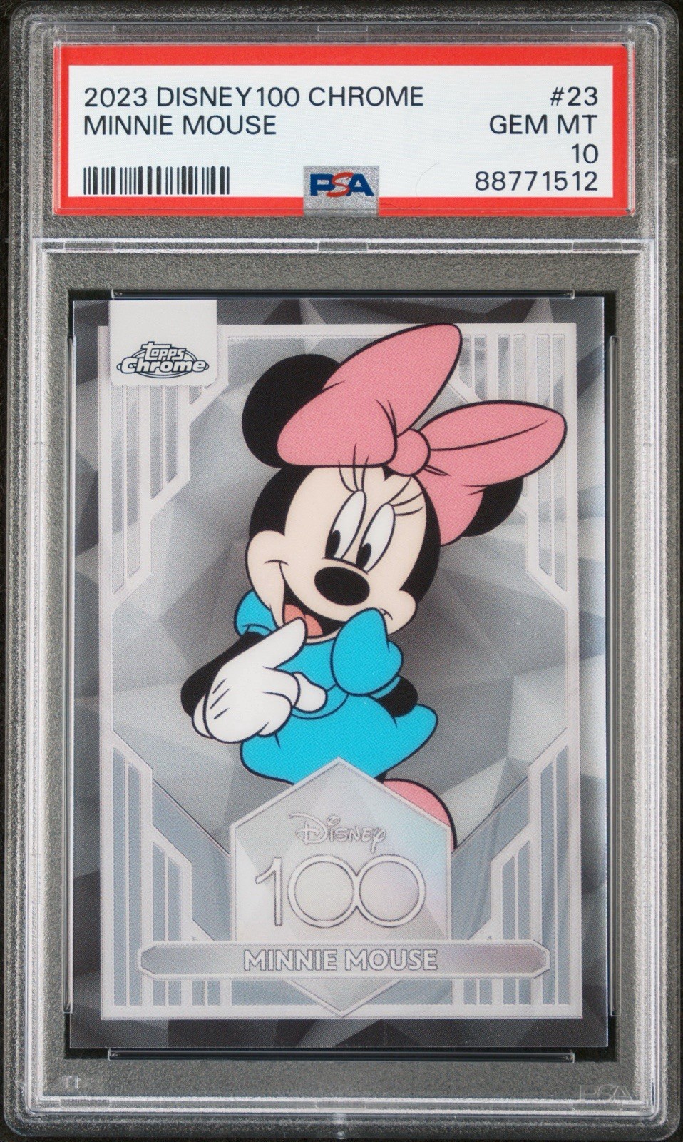 2023 Topps Disney 100 Chrome  #23 Minnie Mouse PSA 10 GEM MINT Low Pop