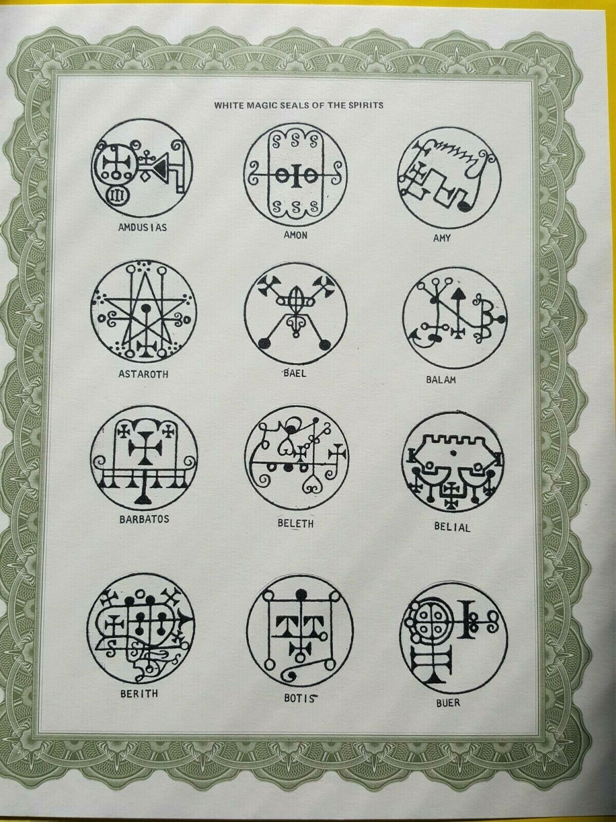 SOLOMON WHITE MAGIC SEALS OF THE SPIRIT TALISMAN POWER FORTUNE WISDOM LOVE PEACE